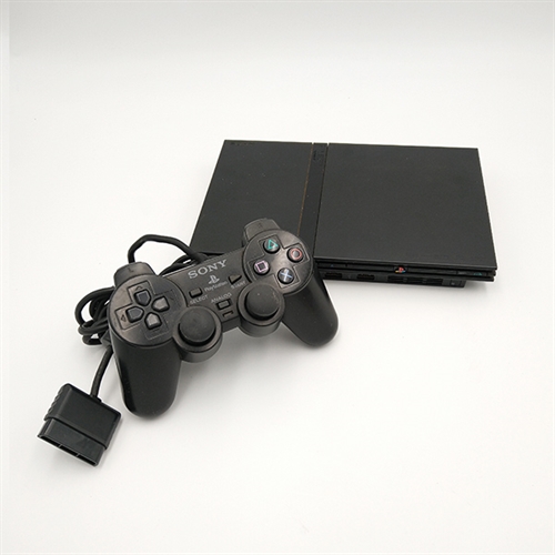 Playstation 2 Sort Konsol - SNR FC6163884 (B Grade) (Genbrug)